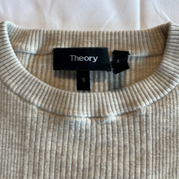 Theory Cream Ribbed Sweater - Picture 2 of 7